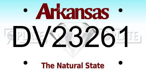 DV23261 Arkansas License Plate
