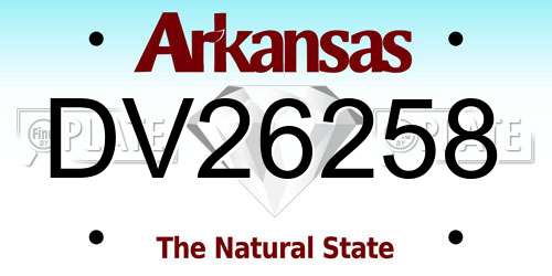 DV26258 Arkansas License Plate
