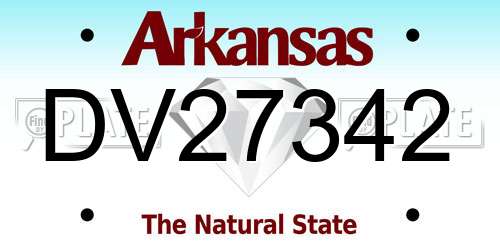 DV27342 Arkansas License Plate