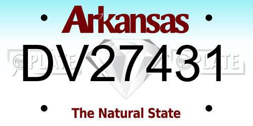 DV27431 Arkansas License Plate