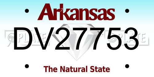 DV27753 Arkansas License Plate