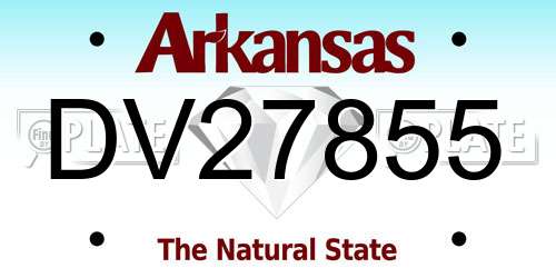 DV27855 Arkansas License Plate
