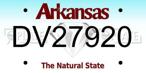 DV27920 Arkansas License Plate