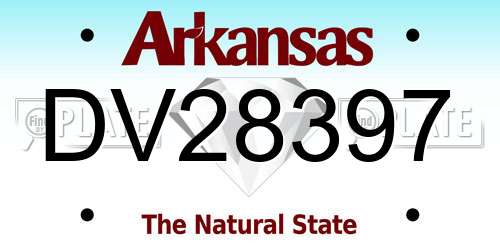 DV28397 Arkansas License Plate