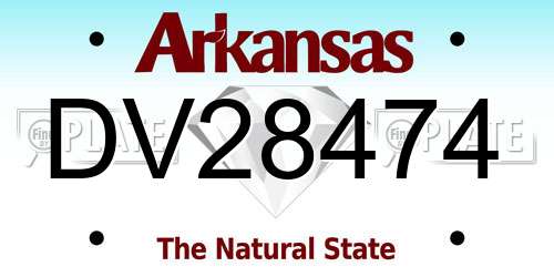 DV28474 Arkansas License Plate