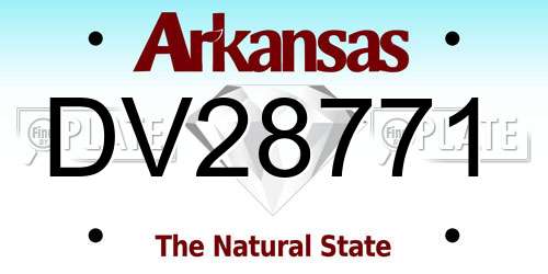 DV28771 Arkansas License Plate