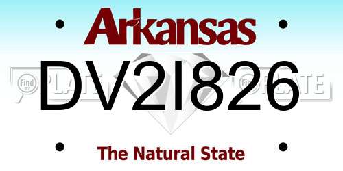 DV2I826 Arkansas License Plate