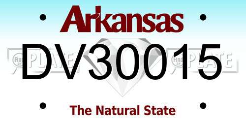 DV30015 Arkansas License Plate