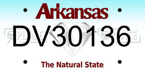 DV30136 Arkansas License Plate