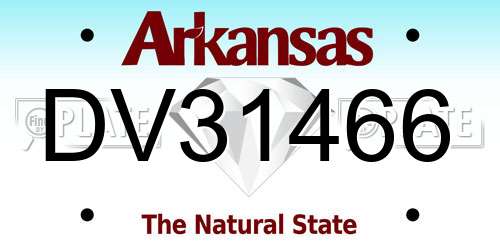 DV31466 Arkansas License Plate