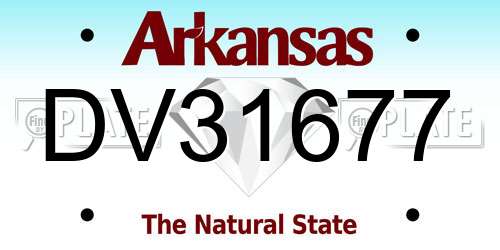 DV31677 Arkansas License Plate