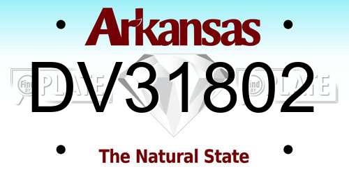 DV31802 Arkansas License Plate