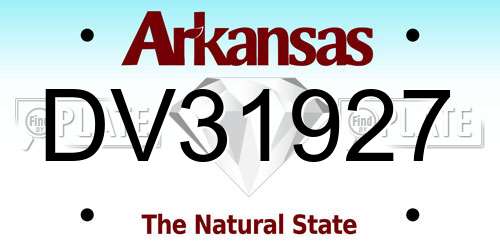 DV31927 Arkansas License Plate