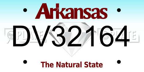 DV32164 Arkansas License Plate