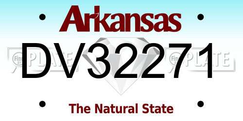 DV32271 Arkansas License Plate
