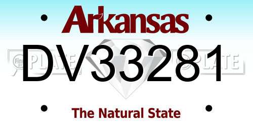 DV33281 Arkansas License Plate
