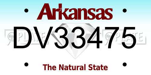 DV33475 Arkansas License Plate