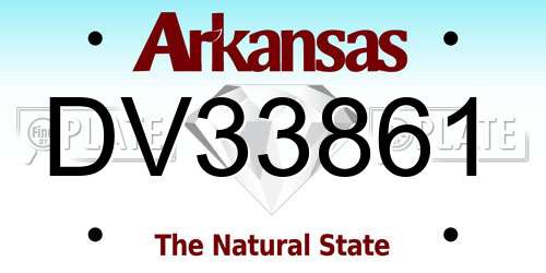 DV33861 Arkansas License Plate