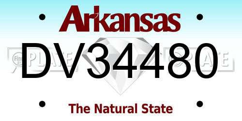 DV34480 Arkansas License Plate