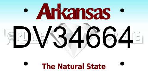 DV34664 Arkansas License Plate