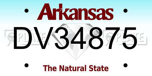 DV34875 Arkansas License Plate