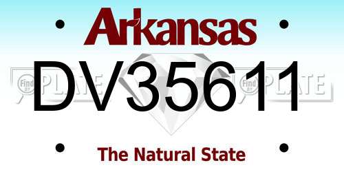 DV35611 Arkansas License Plate
