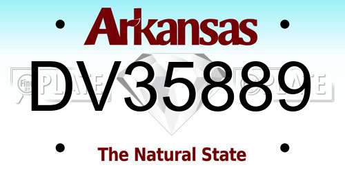 DV35889 Arkansas License Plate