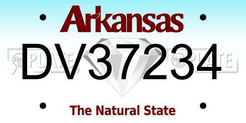 DV37234 Arkansas License Plate