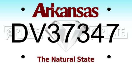 DV37347 Arkansas License Plate