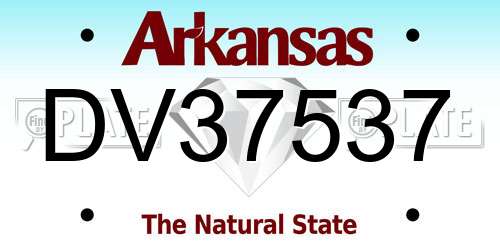 DV37537 Arkansas License Plate