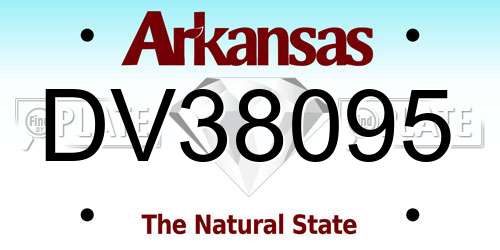 DV38095 Arkansas License Plate