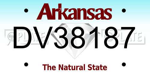DV38187 Arkansas License Plate