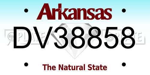 DV38858 Arkansas License Plate