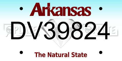 DV39824 Arkansas License Plate