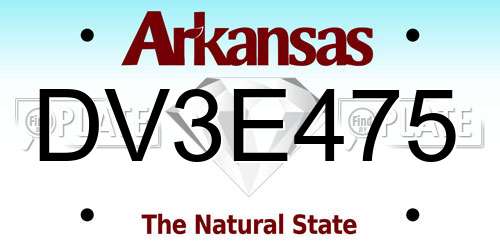DV3E475 Arkansas License Plate