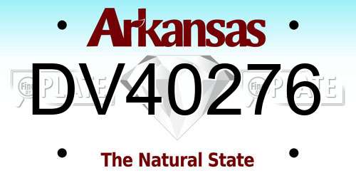DV40276 Arkansas License Plate