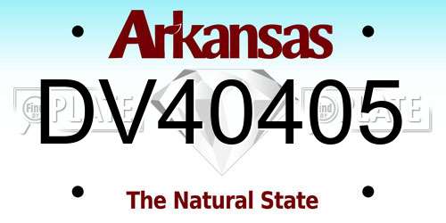 DV40405 Arkansas License Plate