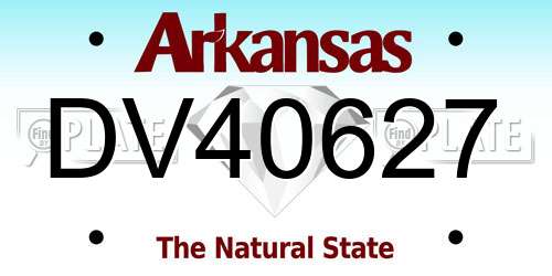DV40627 Arkansas License Plate