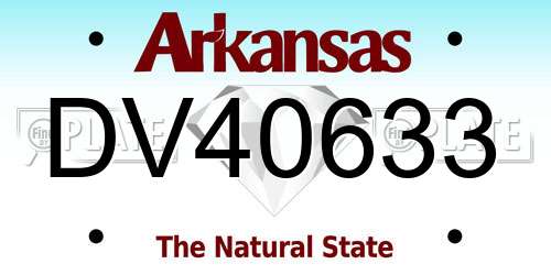 DV40633 Arkansas License Plate