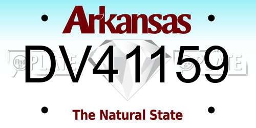 DV41159 Arkansas License Plate