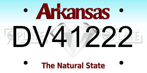 DV41222 Arkansas License Plate