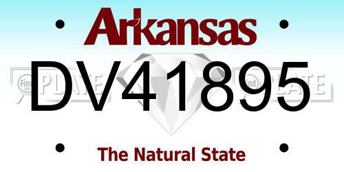 DV41895 Arkansas License Plate