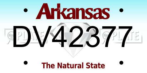 DV42377 Arkansas License Plate
