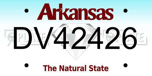 DV42426 Arkansas License Plate