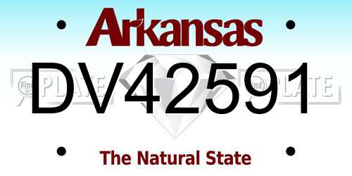 DV42591 Arkansas License Plate