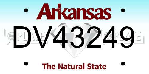 DV43249 Arkansas License Plate