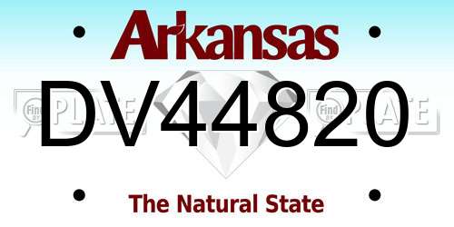 DV44820 Arkansas License Plate