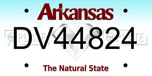 DV44824 Arkansas License Plate