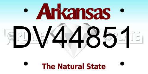 DV44851 Arkansas License Plate
