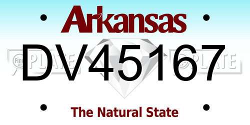 DV45167 Arkansas License Plate